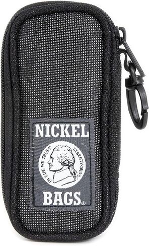 Nickel Bags Pod Key Chain, Mini Travel Pouch with Padded Cotton Interior & Durable Hemp Blend Exterior with Key Ring Attachment, Heavy-Duty Zipper for Everyday Essentials (Brown) in Saudi Arabia