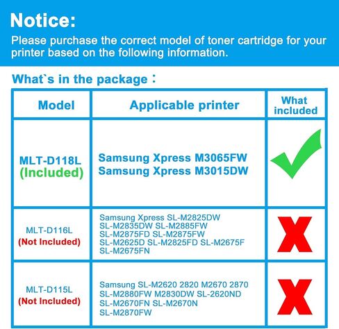 LCL Compatible Toner Cartridge Replacement for Samsung MLT-D118L MLT-D118S D118L 118L D118S 4000 Pages M3065FW M3015DW (1-Pack Black) in Kuwait