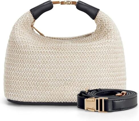 Straw Crossbody Bag for Women, Summer Raffia Handbag Top Handle Woven Tote Purse Vacation Handmade Bucket Clutch Bag in Saudi Arabia