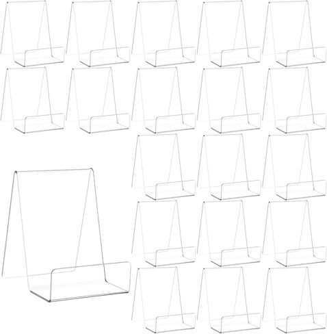 20 عبوة من حامل عرض الكتب الأكريليك، حامل حامل شفاف مقاس 4 بوصات، حامل كمبيوتر لوحي سميك شفاف لعرض الكتب والصور والأجهزة اللوحية والأقراص المضغوطة والأعمال الفنية والصحف والمجلات in Kuwait