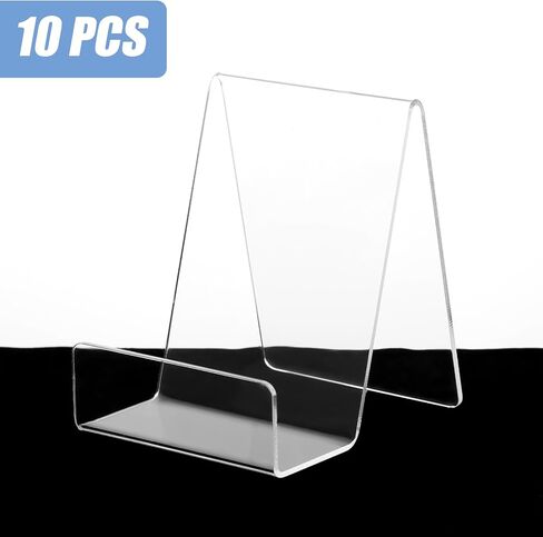 20 عبوة من حامل عرض الكتب الأكريليك، حامل حامل شفاف مقاس 4 بوصات، حامل كمبيوتر لوحي سميك شفاف لعرض الكتب والصور والأجهزة اللوحية والأقراص المضغوطة والأعمال الفنية والصحف والمجلات in Kuwait