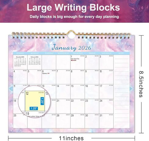 تقويم حائط 2026 - مخطط لمدة 18 شهرًا من يناير 2026 إلى يونيو 2027، مخطط شهري أنيق للاستخدام المنزلي والمكتبي in Kuwait