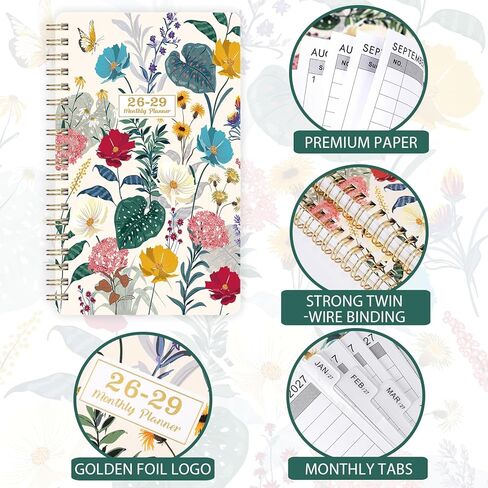 2026-2029 Pocket Calendar/Planner for Purse- July 2026 - June 2029 (36-Month Calendar), 3.8" x 6.4", 3 Year Monthly Planner with Monthly Tabs, Inner Pocket in Saudi Arabia