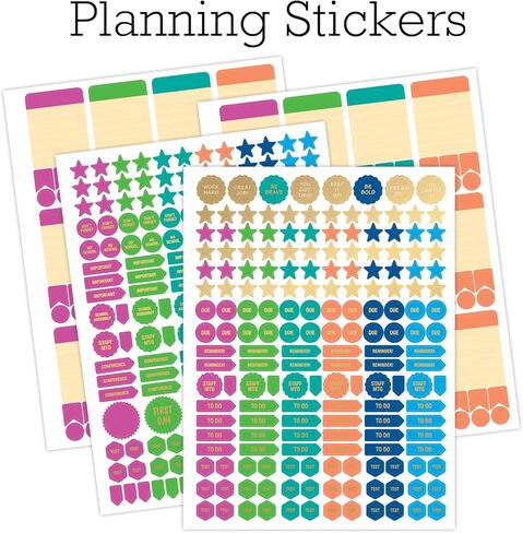 DELUXE TEACHER PLANNER Aug 2026-Jul 2027 8.5x11 Daily Weekly Monthly Organizers with 7 Periods, Pocket Folder, Dated Calendar, Page Tabs, Bookmark and Planning Stickers (Black Tree Seasons) in Kuwait