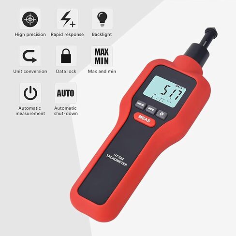 عداد 2 في 1 دورة في الدقيقة، مقياس سرعة الدوران الاتصال وعدم الاتصال، شاشة LCD كبيرة، قراءات واضحة، نطاق واسع 1-19999 دورة في الدقيقة / 1-99999 دورة في الدقيقة لقياس السرعة بدقة in Saudi Arabia
