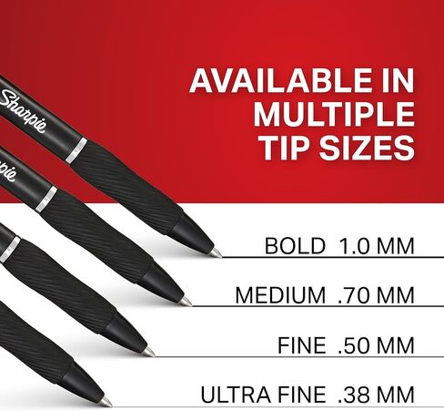Sharpie S Gel Pens, Bold Point, 1.0 mm, Black Barrel, Black Ink, Pack Of 36 Pens in Kuwait