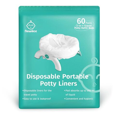 Newnice 30 Packs Disposable Potty Liners with 200ML Absorbent Pads, Travel Potty Bags Compatible with OXO Tot 2-in-1 Go Potty, Universal Potty Liners Fit Most Potty Chairs for Kids,Toddlers in Saudi Arabia