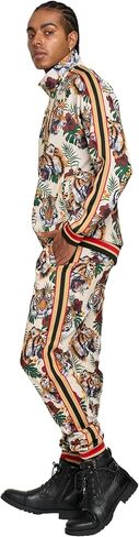 G-Style USA Men's G-Striped Tiger Tracksuit Set ST569 - Off White - 4X-Large in Kuwait