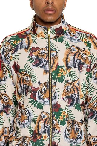 G-Style USA Men's G-Striped Tiger Tracksuit Set ST569 - Off White - 4X-Large in Kuwait