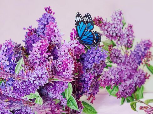 Lilac Blossom Birthday Cards for Women, Pop Up Mothers Day Card, 3D Anniversary, Valentines Day, Pop Up Gifts for Her, Him, Wife, Husband, Sister 6x8in (Lilac Blossom Butterfly) in Saudi Arabia