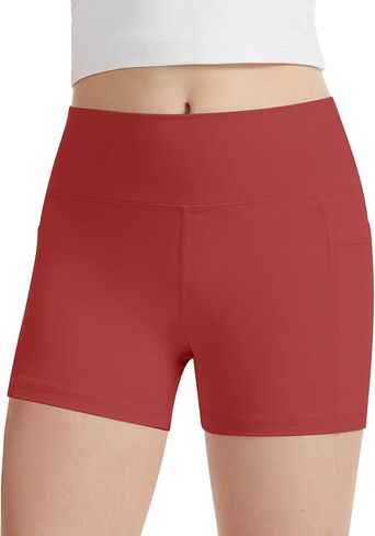 شورت رياضي للفتيات من DOCUMO مع جيوب، شورت قصير للأطفال للرقص واليوجا والجري والكرة الطائرة والجمباز in Kuwait