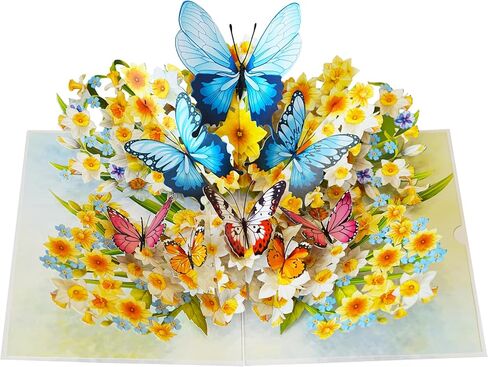 Lilac Blossom Birthday Cards for Women, Pop Up Mothers Day Card, 3D Anniversary, Valentines Day, Pop Up Gifts for Her, Him, Wife, Husband, Sister 6x8in (Lilac Blossom Butterfly) in Saudi Arabia