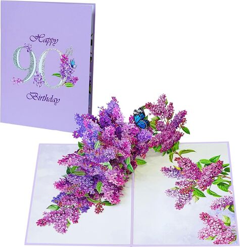 Lilac Blossom Birthday Cards for Women, Pop Up Mothers Day Card, 3D Anniversary, Valentines Day, Pop Up Gifts for Her, Him, Wife, Husband, Sister 6x8in (Lilac Blossom Butterfly) in Saudi Arabia