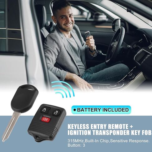 X AUTOHAUX 2pcs CWTWB1U345 315MHz Keyless Entry Remote Ignition Transponder Key Fob 3 Buttons for Ford F-150 F-250 F-350 2004-2010 for Ford E-150 E-250 2008-2014 in Saudi Arabia
