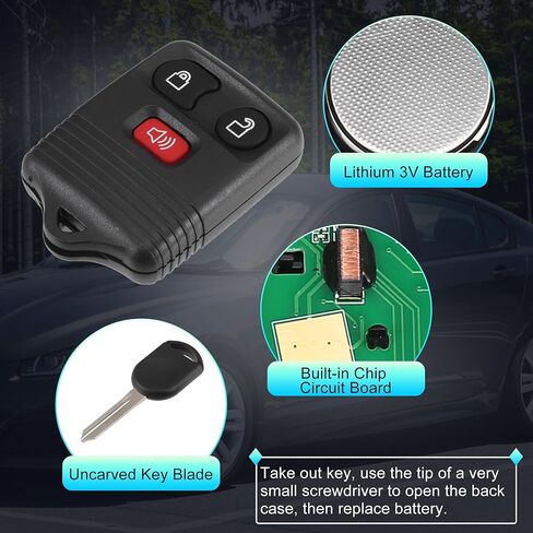 X AUTOHAUX 2pcs CWTWB1U345 315MHz Keyless Entry Remote Ignition Transponder Key Fob 3 Buttons for Ford F-150 F-250 F-350 2004-2010 for Ford E-150 E-250 2008-2014 in Saudi Arabia