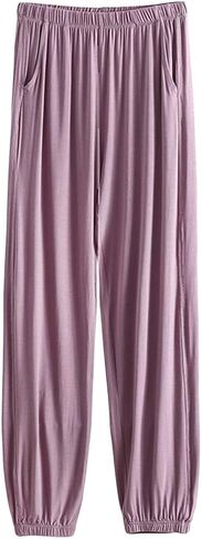 JOFOW Women's Pants Casual Soft Lightweight Lounge Pants Casual Elastic Waist Trendy Bottoms in Saudi Arabia