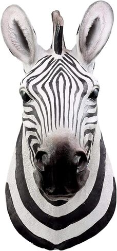 Ebros Realistic Safari Madagascar Large Zebra Horse Head Wall Decor Plaque 16"H Faux Taxidermy Art Decor Sculpture African Equid With Black White Signature Stripes Hanging Bust Trophy Plaque in Saudi Arabia