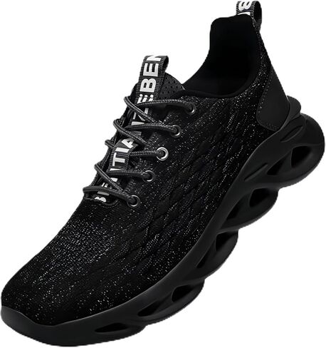 Men's Running Shoes Slip in Walking Sneakers, Shock Absorbing Non-Slip Running Shoes for Gym Daily Wear, Casual Walking Shoes Breathable Knit Lightweight in Saudi Arabia