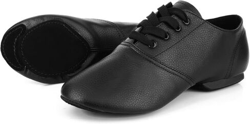 أحذية رقص الجاز باللون الأسود للنساء والفتيات، حذاء رقص الجاز بنعل منفصل للنساء من الجنسين والبالغين من الجلد in Kuwait