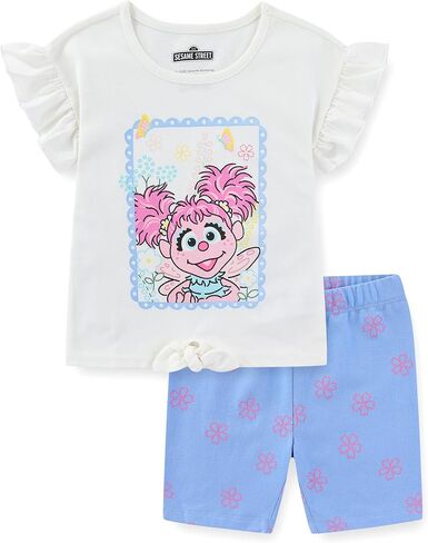 Sesame Street Abby Cadabby Girls Short Sleeve Shirt and Bike Shorts Set for Toddler in Saudi Arabia