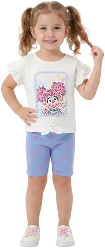 Sesame Street Abby Cadabby Girls Short Sleeve Shirt and Bike Shorts Set for Toddler in Saudi Arabia