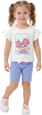 Sesame Street Abby Cadabby Girls Short Sleeve Shirt and Bike Shorts Set for Toddler in Saudi Arabia