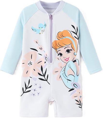 Disney Frozen Spiderman Princess Girls Swimsuits Long Sleeves Rashguard Bathing Suits UPF 50 Swimwear for Toddler Size 3M-6T in Saudi Arabia