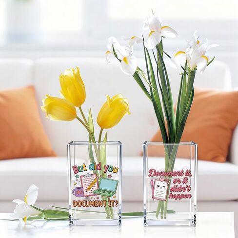 Document It Acrylic Pen Holder Cup Set 2, Cute Pencil Holder Desk Organizer, Funny Desk Accessories, Work Humor Gifts, Sarcastic Office Gifts for Women Coworkers Teachers Nurses Employees Teams in Kuwait