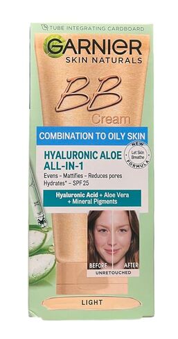 Garnier Skin Naturals Combination to Oily Hyaluronic Aloe All-in-1 BB Light Cream, 50ml in Kuwait