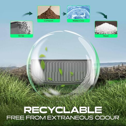 YHTAUTO 5 قطع سجادات شحن متوافقة مع Tesla Model X 2022-2025 2026 6 مقاعد، TPE جميع سجادات السيارة المقاومة للماء ومضادة للانزلاق وعديمة الرائحة وبطانات شحن خلفية in Kuwait