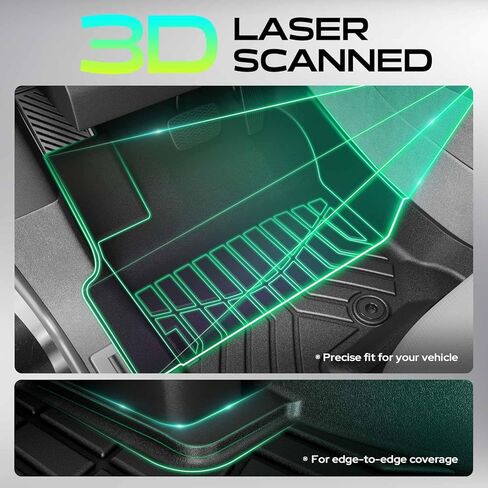 YHTAUTO 5 قطع سجادات شحن متوافقة مع Tesla Model X 2022-2025 2026 6 مقاعد، TPE جميع سجادات السيارة المقاومة للماء ومضادة للانزلاق وعديمة الرائحة وبطانات شحن خلفية in Kuwait