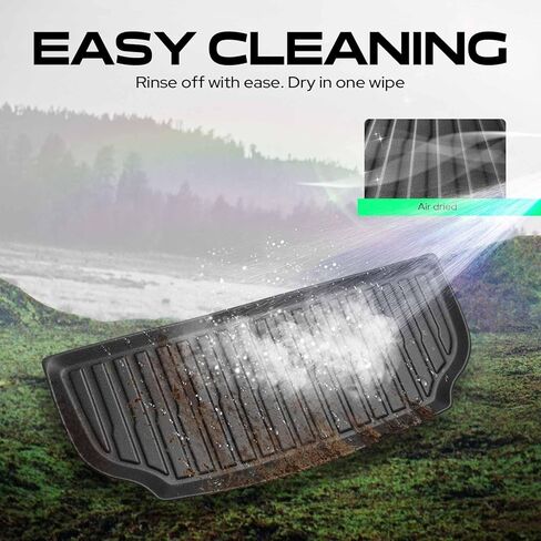 YHTAUTO 5 قطع سجادات شحن متوافقة مع Tesla Model X 2022-2025 2026 6 مقاعد، TPE جميع سجادات السيارة المقاومة للماء ومضادة للانزلاق وعديمة الرائحة وبطانات شحن خلفية in Kuwait