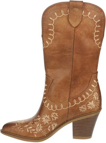 Limelight Kimura - حذاء نسائي طويل من الجلد الصناعي سهل الارتداء لراعية البقر باللون البني، مقاس 10.0 متوسط ​​العرض in Kuwait