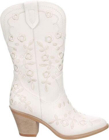 Limelight Kimura - حذاء نسائي طويل من الجلد الصناعي سهل الارتداء لراعية البقر باللون الأبيض، مقاس 10.0 متوسط ​​العرض in Kuwait