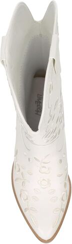 Limelight Kimura - حذاء نسائي طويل من الجلد الصناعي سهل الارتداء لراعية البقر باللون الأبيض، مقاس 10.0 متوسط ​​العرض in Kuwait