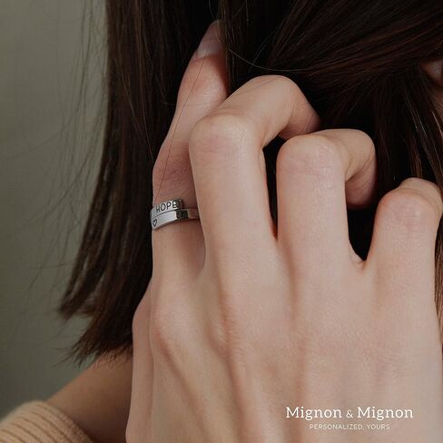MignonandMignon Personalized Initials Wrap Ring, Custom Stacking Ring with Names, Dates, or Messages, Adjustable, Promise or Friendship Ring, Gifts for Women – RWB in Kuwait