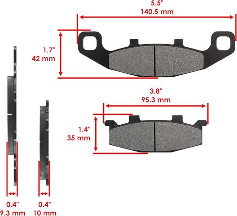 Caltric Front and Rear Brake Pads Compatible with Kawasaki EX250 Ninja 250R 1987-2007 in Saudi Arabia