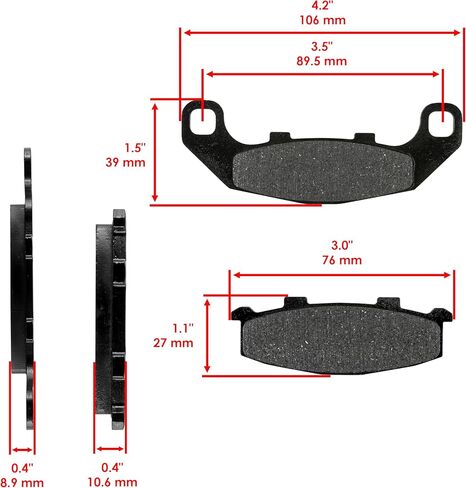 Caltric Front and Rear Brake Pads Compatible with Kawasaki EX250 Ninja 250R 1987-2007 in Saudi Arabia
