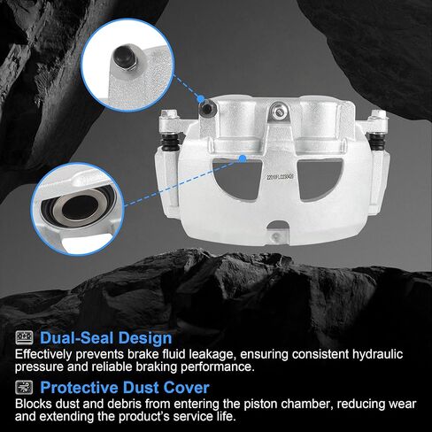 Front Brake Caliper Set with Bracket – Compatible with 2009–2010 Dodge Ram 2500/3500, 2011–2018 Ram 2500/3500 – Left & Right Side – Replaces 18-B5172, 18-B5173 – 2-PC Set in Saudi Arabia