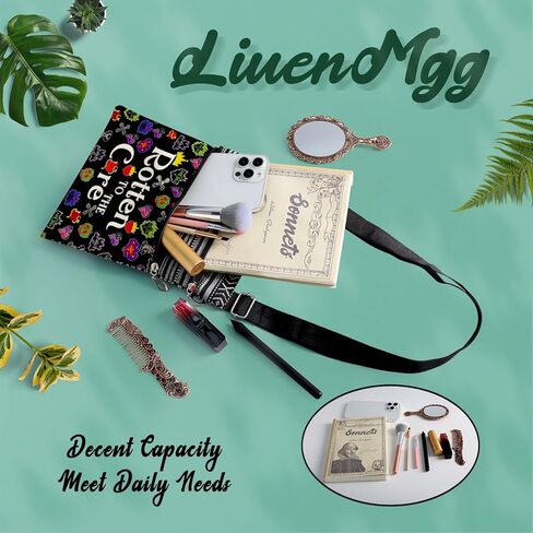 Black Descendants Messenger Bag Small Ethnic Pattern Adjustable Strap Crossbody Zipper Pouch Rotten To The Core Phone Organizer Cute Rotten Apple Shoulder Handbag Descendants Fans Gift in Saudi Arabia