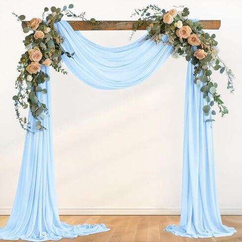 2 Panels Sage Green Wedding Glitter Arch Draping Fabric Easter 29" × 6.5 Yards Sheer Backdrop Curtains Drapery for Spring Wedding Ceremony Birthday Party Indoor Ceiling Decor in Saudi Arabia