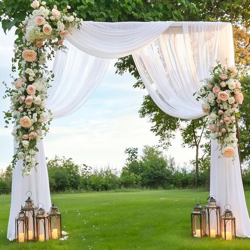 2 Panels Sage Green Wedding Glitter Arch Draping Fabric Easter 29" × 6.5 Yards Sheer Backdrop Curtains Drapery for Spring Wedding Ceremony Birthday Party Indoor Ceiling Decor in Saudi Arabia