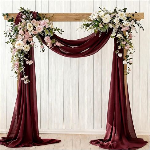 2 Panels Sage Green Wedding Glitter Arch Draping Fabric Easter 29" × 6.5 Yards Sheer Backdrop Curtains Drapery for Spring Wedding Ceremony Birthday Party Indoor Ceiling Decor in Saudi Arabia