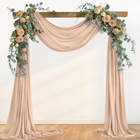 2 Panels Sage Green Wedding Glitter Arch Draping Fabric Easter 29" × 6.5 Yards Sheer Backdrop Curtains Drapery for Spring Wedding Ceremony Birthday Party Indoor Ceiling Decor in Saudi Arabia