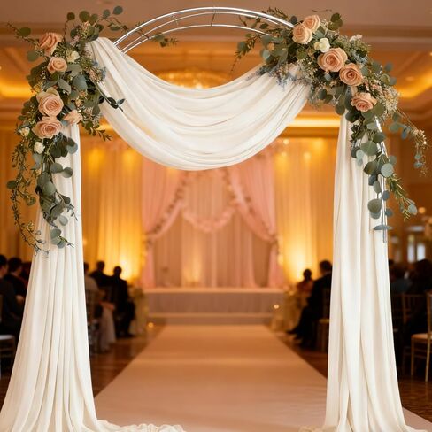 2 Panels Sage Green Wedding Glitter Arch Draping Fabric Easter 29" × 6.5 Yards Sheer Backdrop Curtains Drapery for Spring Wedding Ceremony Birthday Party Indoor Ceiling Decor in Saudi Arabia