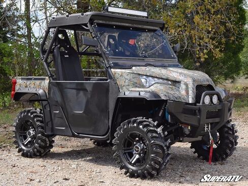 SuperATV Scratch Resistant Flip Up Windshield for Odes Dominator, Can be Closed, Vented, or Fully Open, Made of 1/4" Polycarbonate 250x Stronger than Glass, Hard Coated, USA Made in Saudi Arabia