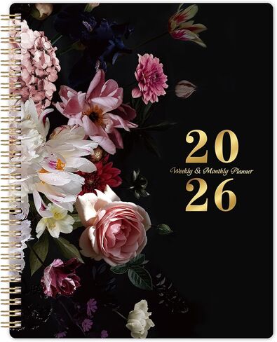 2026 Planner - 8" x 10", Weekly and Monthly Planner, JAN. - DEC. 2026, 2026 Calendar/Planner Spiral Bound with Sturdy Cover, Plastic Coated Monthly Tabs, Thick Paper in Kuwait