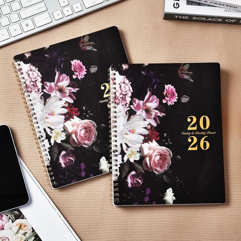 2026 Planner - 8" x 10", Weekly and Monthly Planner, JAN. - DEC. 2026, 2026 Calendar/Planner Spiral Bound with Sturdy Cover, Plastic Coated Monthly Tabs, Thick Paper in Kuwait