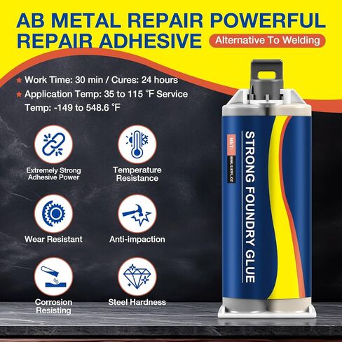 Strong Foundry Glue - High Temperature Resistant Premium Metal Repair Glue, Liquid Welding Filler for Metal Defects & Casting Repairs (85ml, 2 Kits) in Kuwait