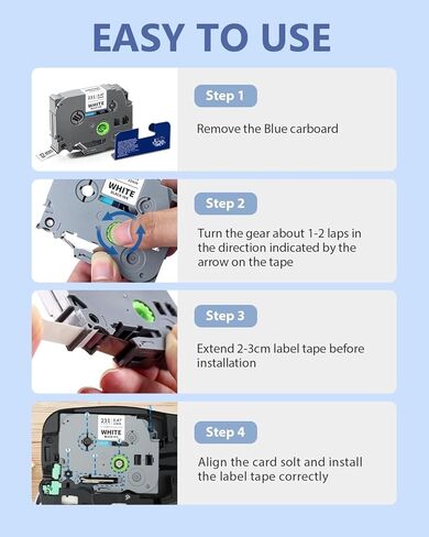 3-Pack 12mm 0.47" Laminated White Label Maker Tape Refill – Replacement for Brother TZE2312PK TZe-231 TZ-231, Compatible with Brother P-Touch Label Maker PT-D210 PT-H110 PT-D220 PT-D400 in Kuwait